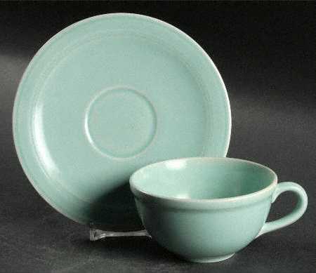 Modern California Pistachio Flat Cup & Saucer Set