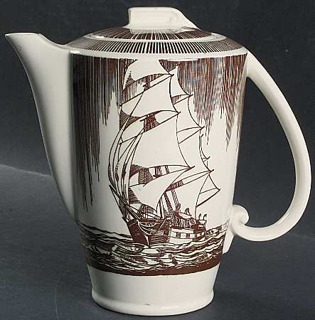 Moby Dick Brown Coffee Pot & Lid
