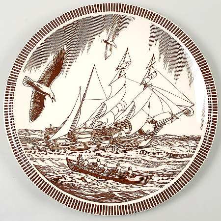 Moby Dick Brown 13" Chop Plate (Round Platter)