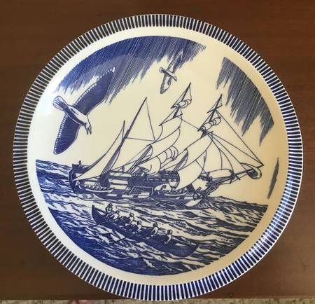 Moby Dick Blue Luncheon Plate