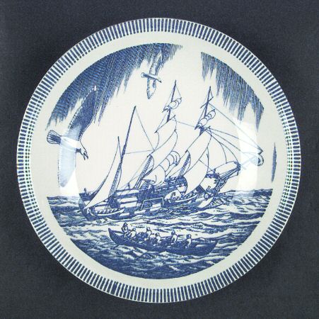 Moby Dick Blue Rim Soup Bowl