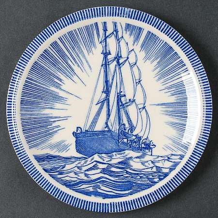 Moby Dick Blue Bread & Butter Plate