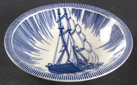 Moby Dick Blue Rim Fruit/Dessert (Sauce) Bowl