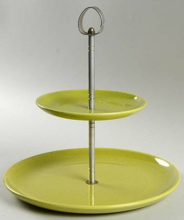 Modern Chartreuse 2 Tiered Serving Tray (Dinner&Bread/Butter Plate)