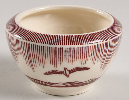 Moby Dick Maroon Individual Sugar Bowl No Lid