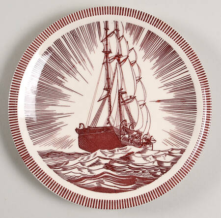 Moby Dick Maroon Salad Plate
