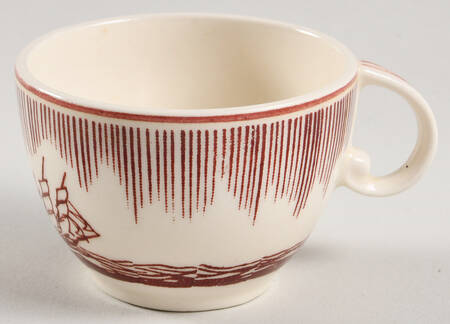 Moby Dick Maroon Flat Demitasse Cup