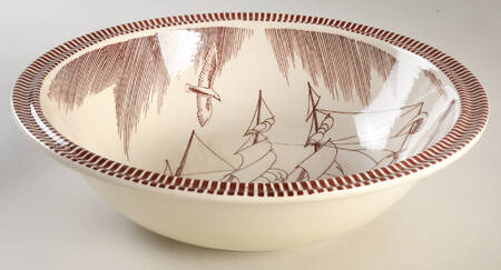 Moby Dick Maroon 11" Large Salad Serving Bowl