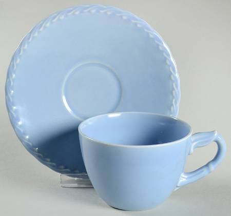 Native California Blue Flat Cup & Saucer Set