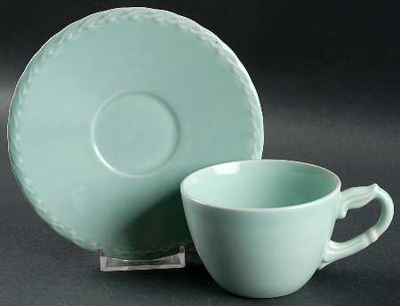 Native California Green Flat Cup & Saucer Set