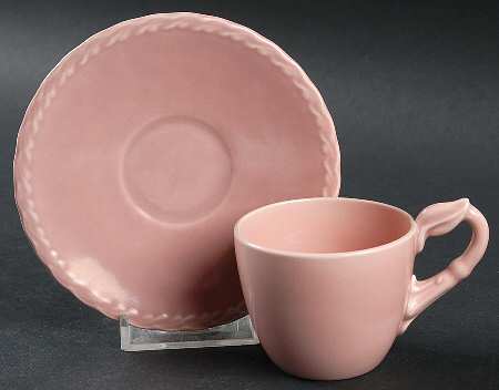 Native California Pink Flat Demitasse Cup & Saucer Set