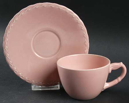 Native California Pink Flat Cup & Saucer Set