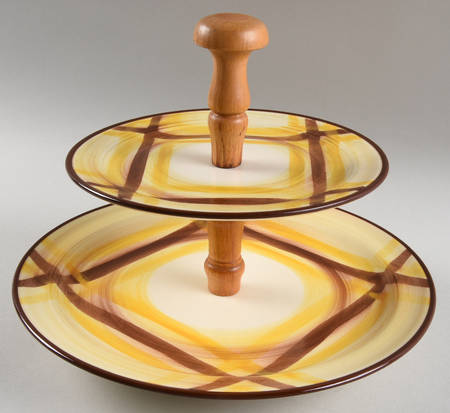 Organdie 2 Tiered Serving Tray (Dinner & Salad Plate)