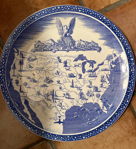Our America Blue 17" Chop Plate (Round Platter)