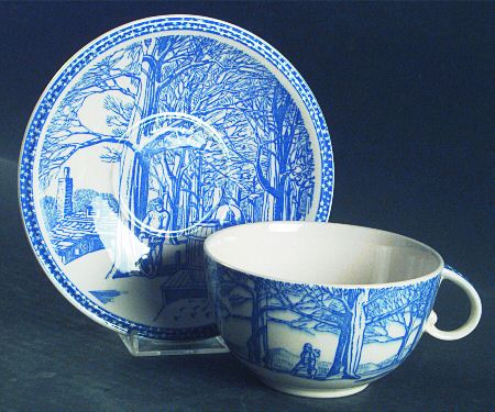 Our America Blue Jumbo Cup & Saucer Set