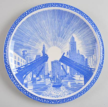 Our America Blue Large Luncheon Plate