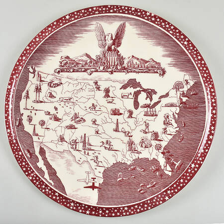 Our America Maroon 17" Chop Plate (Round Platter)