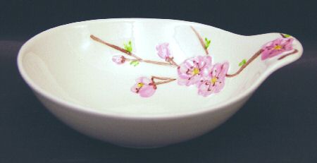 Peach Blossom Lugged Soup Bowl