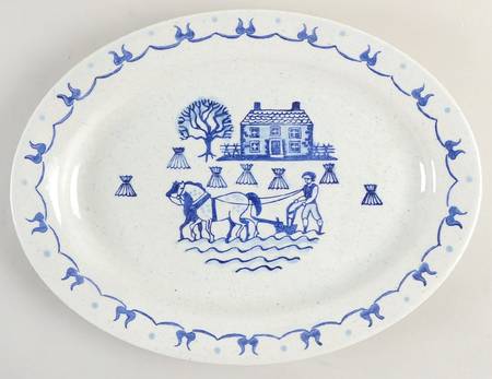 Provincial Blue 13" Oval Serving Platter