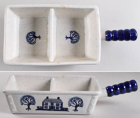 Provincial Blue Rectangular Divided Vegetable Bowl