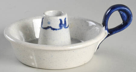 Provincial Blue Handled Candleholder
