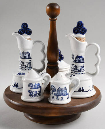 Provincial Blue Condiment Set