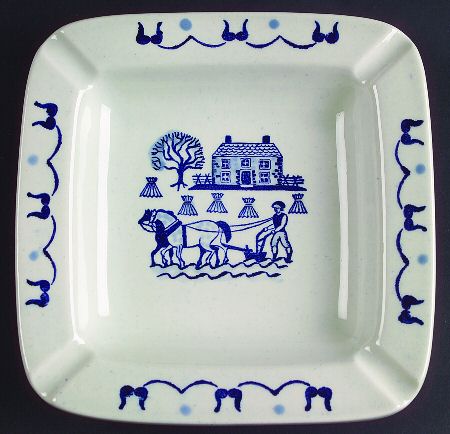 Provincial Blue 6" Square Ashtray