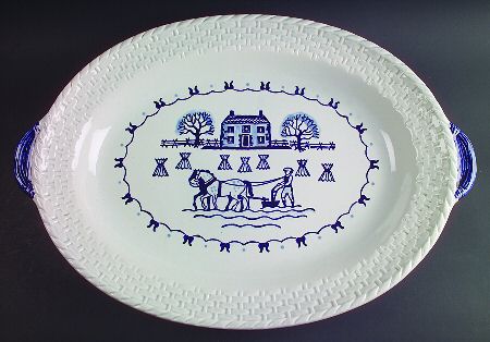 Provincial Blue 22" Oval Serving Platter