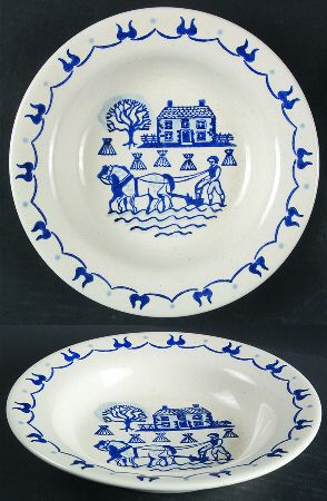 Provincial Blue Rim Soup Bowl