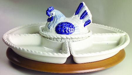 Provincial Blue 7-Piece Lazy Susan with Stand