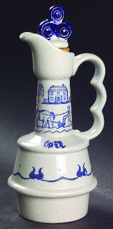 Provincial Blue Oil Cruet and Stopper