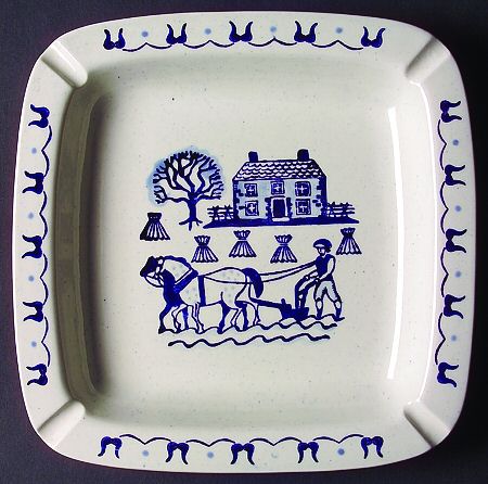 Provincial Blue 10" Square Ashtray