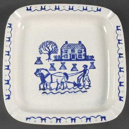 Provincial Blue 12" Square Ashtray