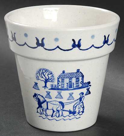 Provincial Blue 4" Flower Pot