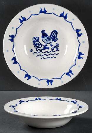 Provincial Blue Rim Fruit/Dessert (Sauce) Bowl