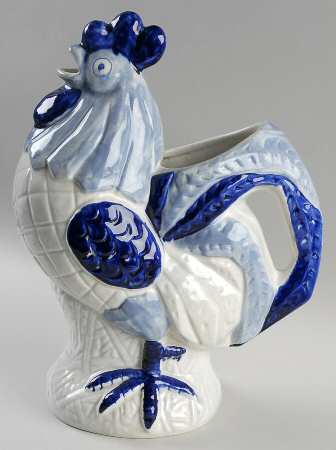 Provincial Blue Rooster Pitcher