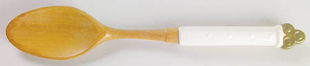 Provincial Fruit Green Salad Serving Spoon with Wood Bowl