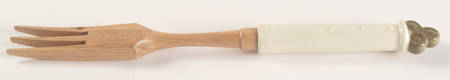 Provincial Fruit Green Salad Serving Fork with Wood Prongs