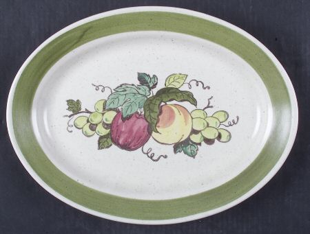 Provincial Fruit Green 13" Oval Serving Platter