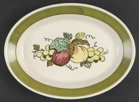 Provincial Fruit Green 11" Oval Serving Platter