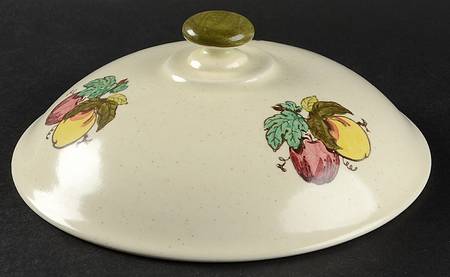 Provincial Fruit Green Lid for Round Vegetable