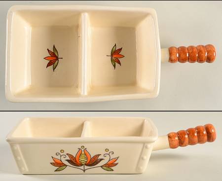 Provincial Flower Rectangular Divided Vegetable Bowl