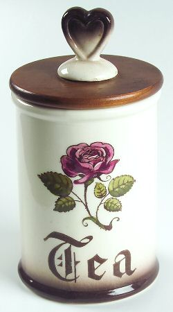 Provincial Rose Tea Canister & Wood Lid