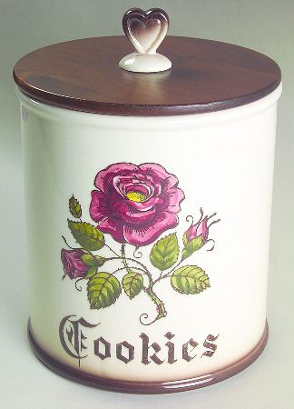 Provincial Rose Cookie Jar & Lid