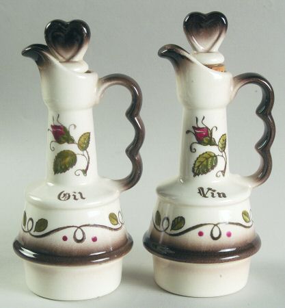 Provincial Rose Vinegar and Oil Set with Stoppers