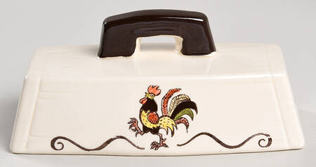 Red Rooster Lid for 1/4 Lb Butter