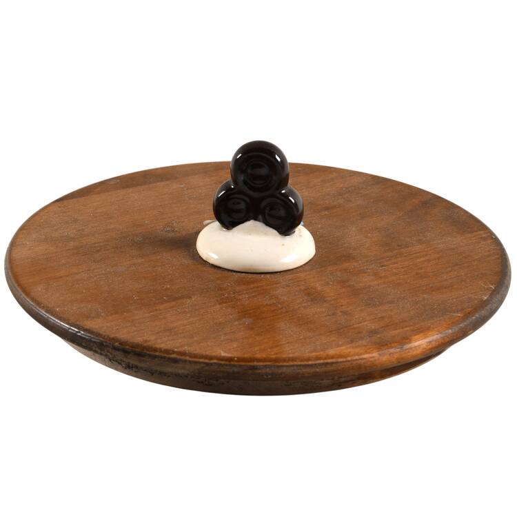 Red Rooster Wood Lid for Flur Canister by Metlox - Poppytrail - Vernon