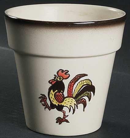 Red Rooster 4" Flower Pot