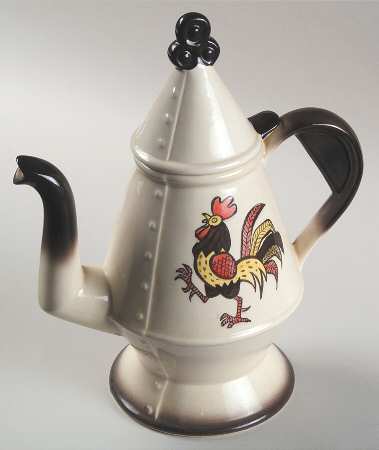 Red Rooster Coffee Pot & Lid