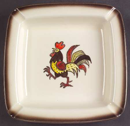 Red Rooster 8" Square Ashtray